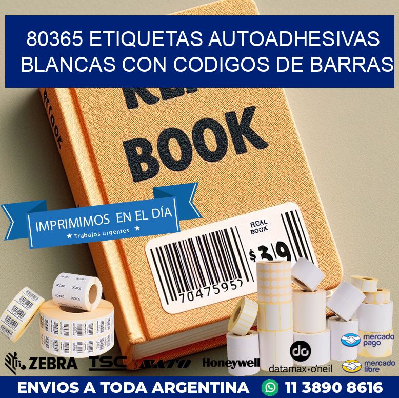 80365 etiquetas autoadhesivas blancas con codigos de barras
