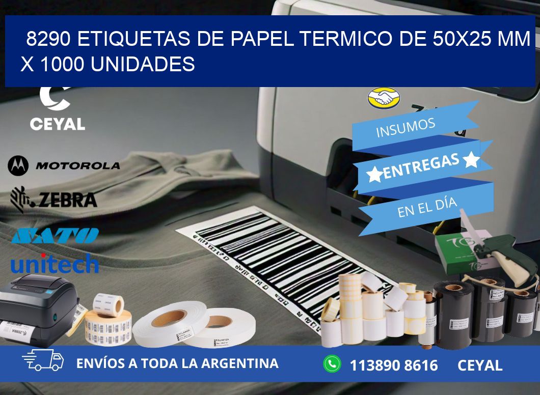8290 Etiquetas De Papel Termico De 50x25 Mm X 1000 Unidades