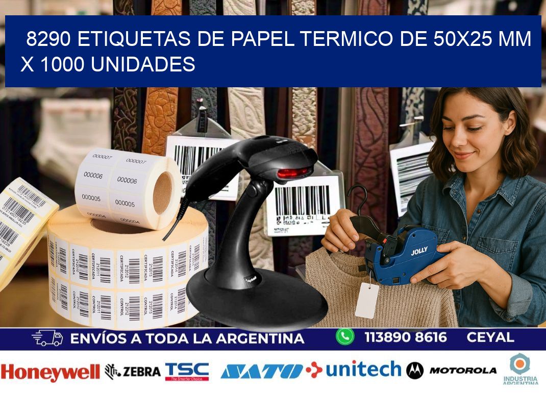 8290 Etiquetas De Papel Termico De 50×25 Mm X 1000 Unidades