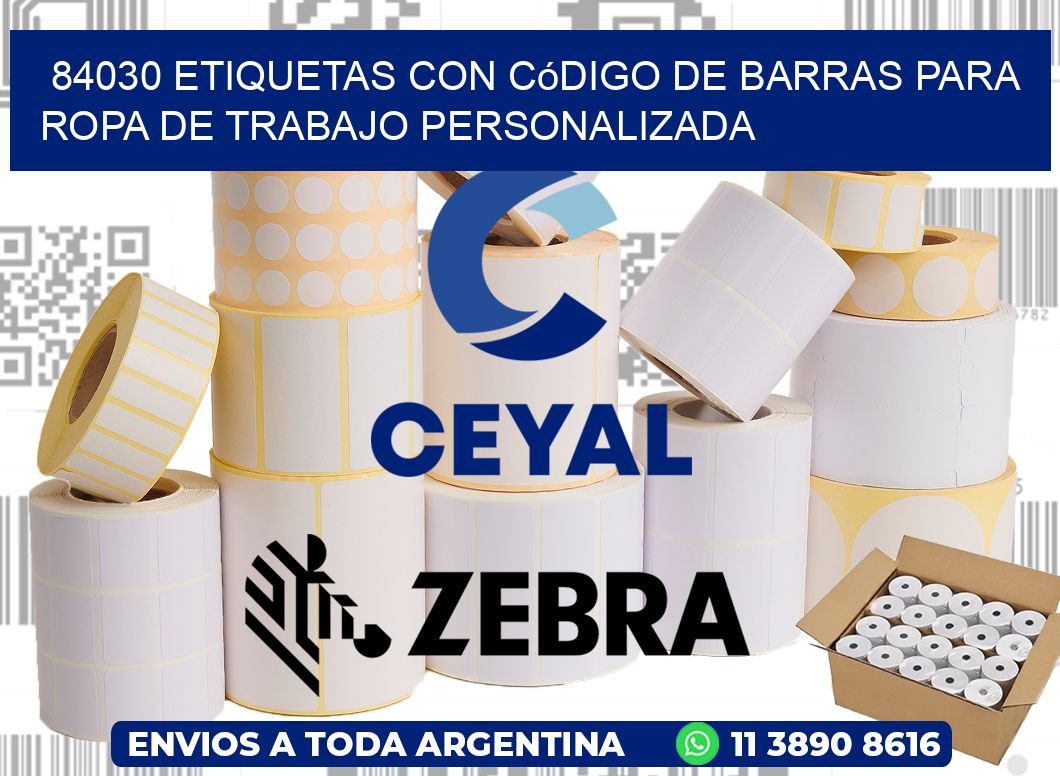 84030 Etiquetas con código de barras para ropa de trabajo personalizada