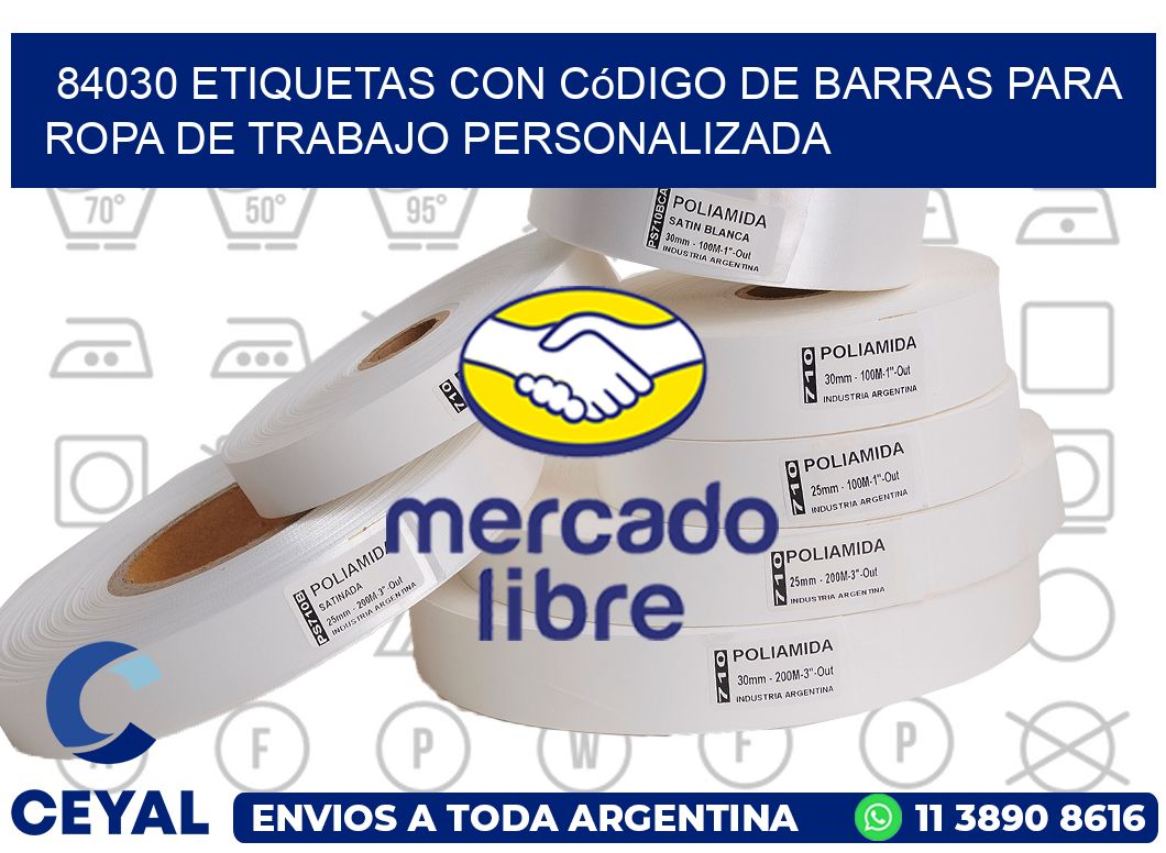 84030 Etiquetas con código de barras para ropa de trabajo personalizada