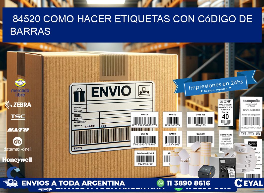 84520 Como hacer etiquetas con código de barras