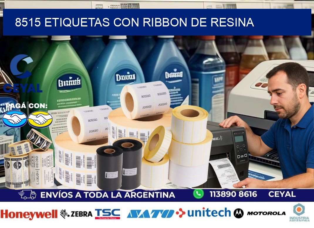 8515 etiquetas con ribbon de resina