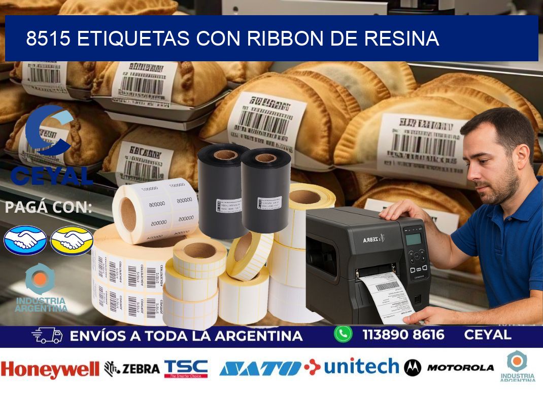 8515 etiquetas con ribbon de resina