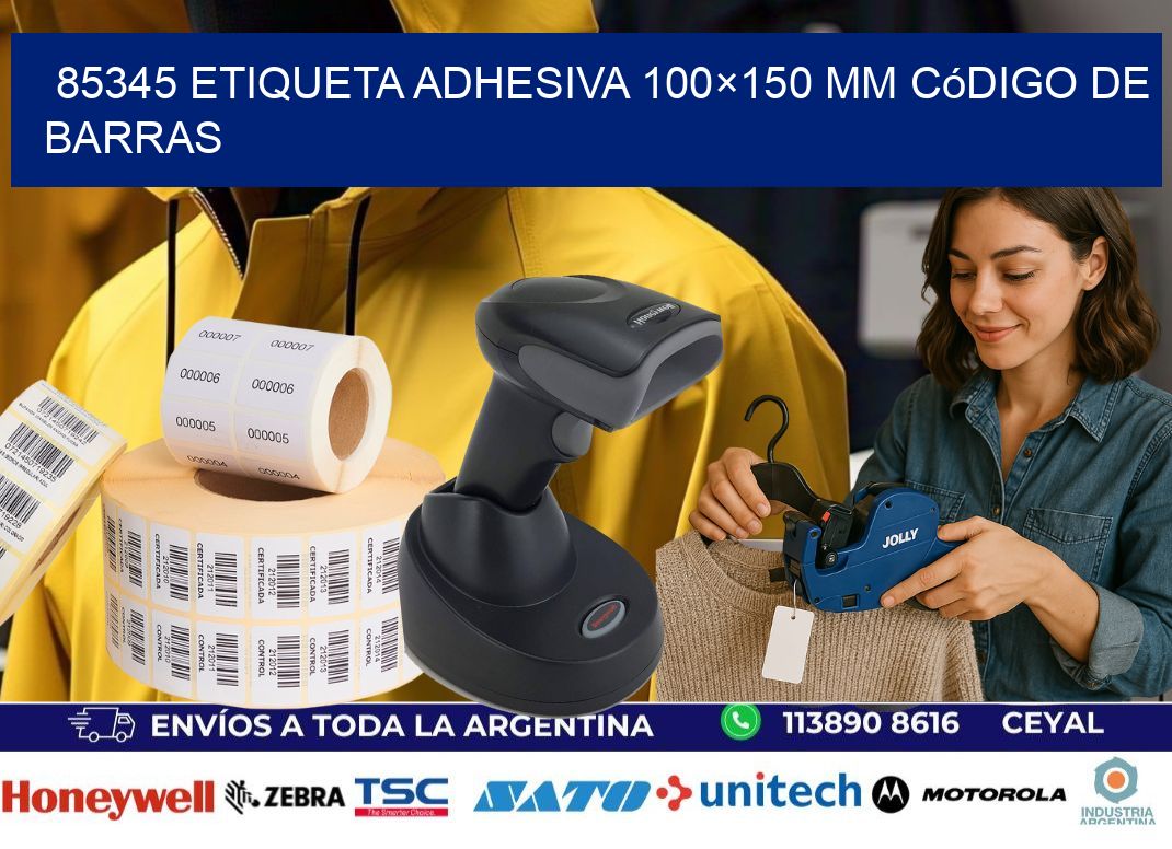 85345 etiqueta adhesiva 100×150 mm código de barras