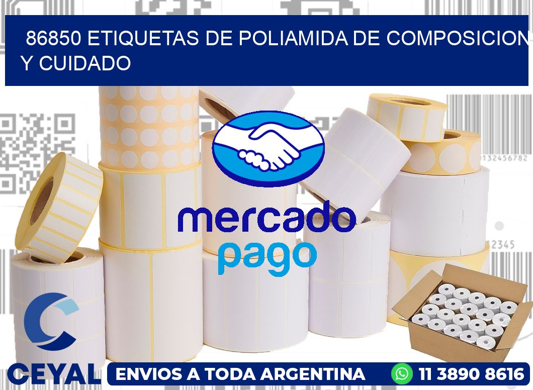 86850 etiquetas de poliamida de composicion y cuidado