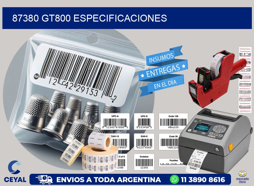 87380 GT800 especificaciones