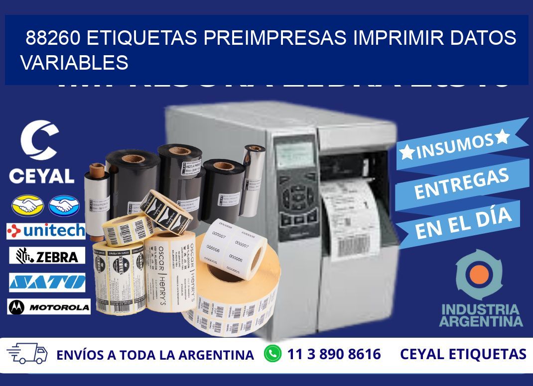 88260 Etiquetas preimpresas imprimir datos variables