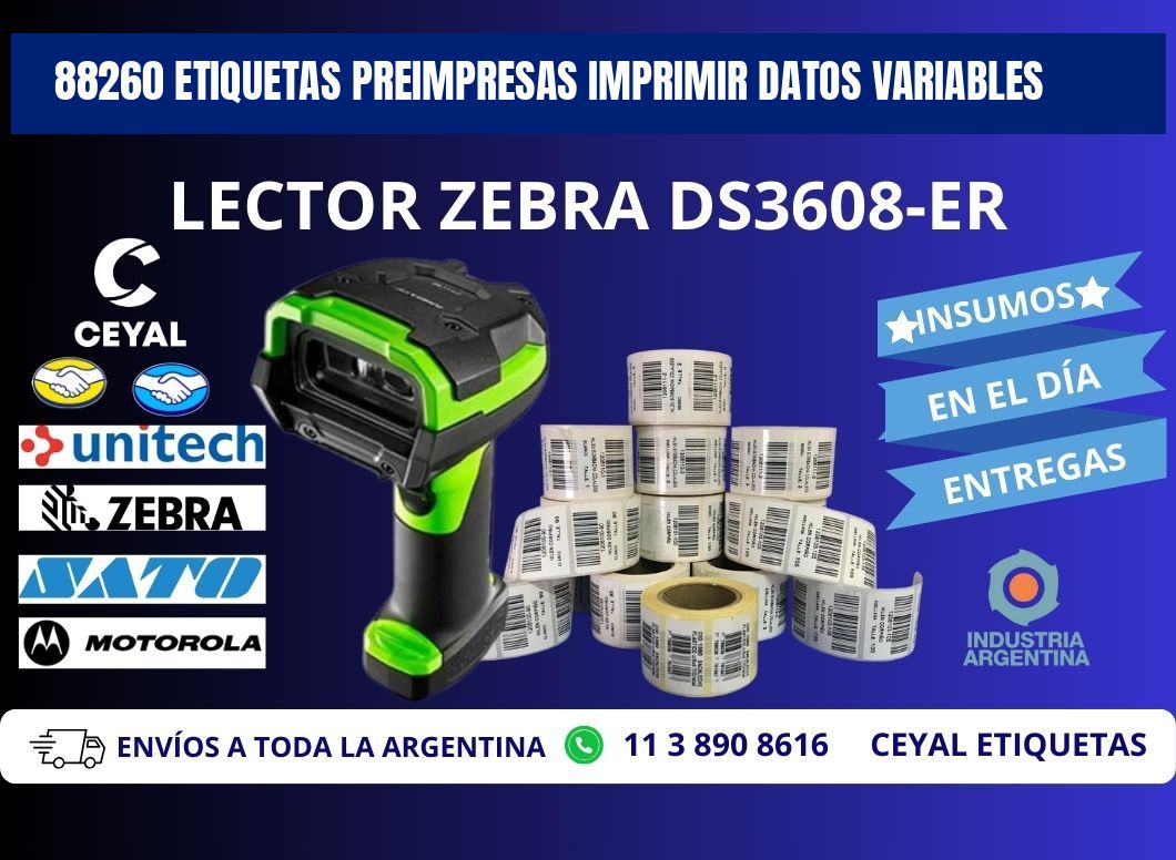88260 Etiquetas preimpresas imprimir datos variables