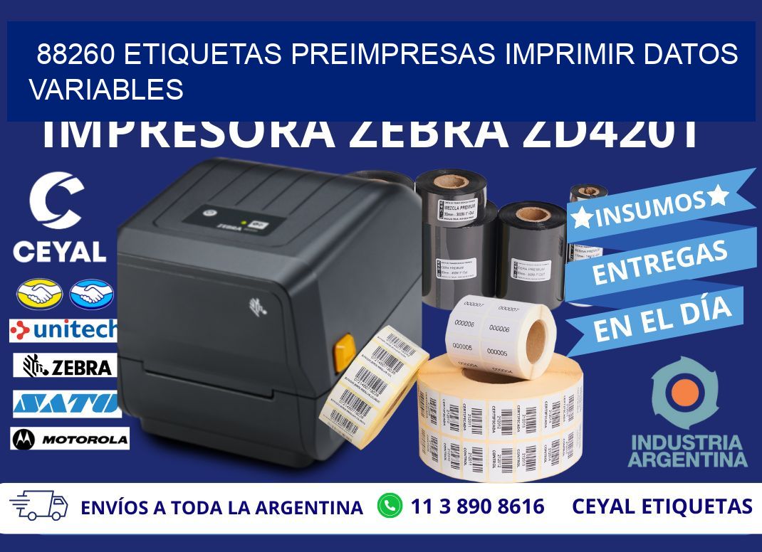 88260 Etiquetas preimpresas imprimir datos variables