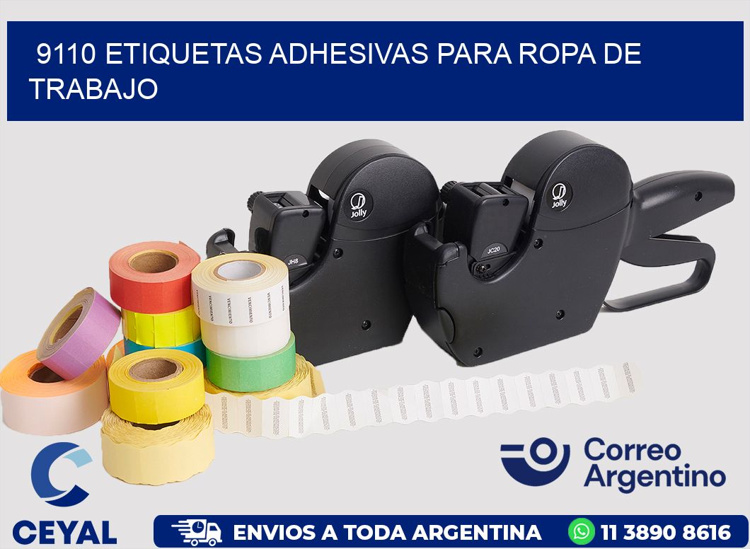 9110 Etiquetas adhesivas para ropa de trabajo