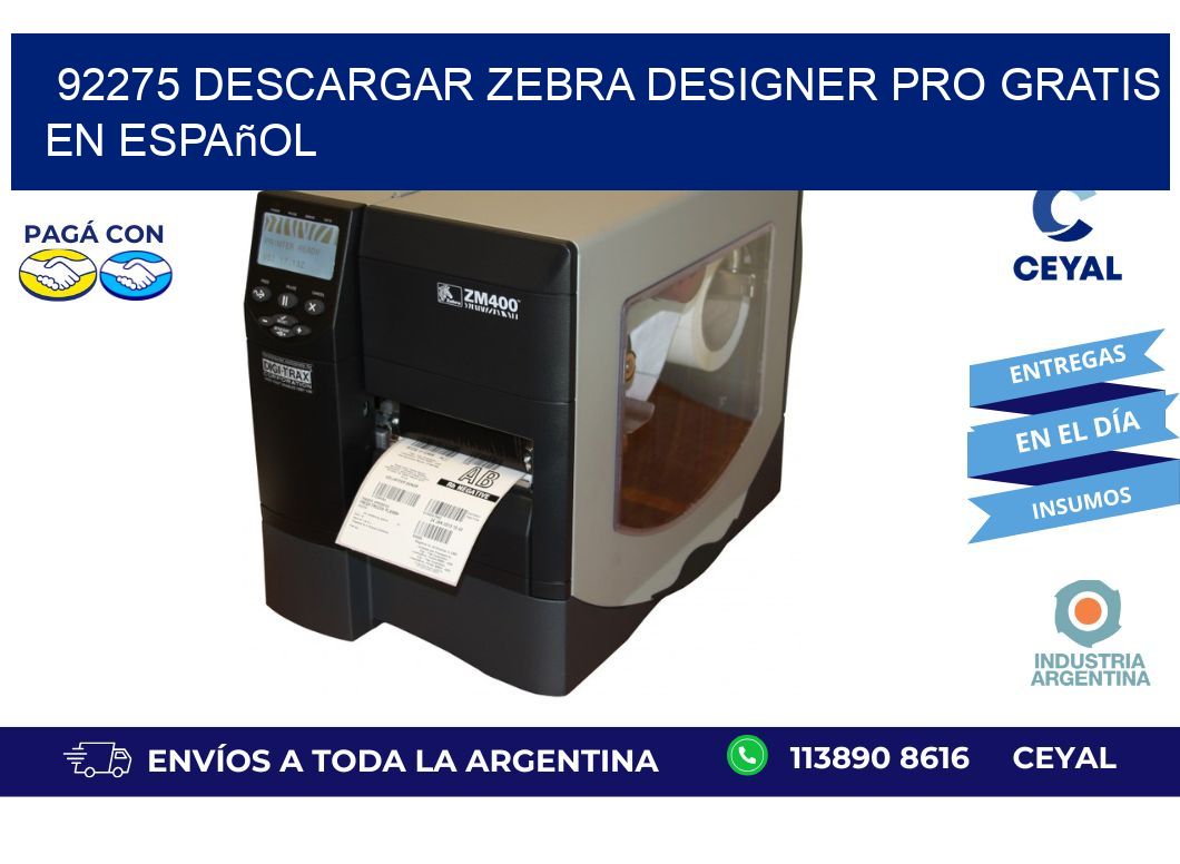 92275 Descargar Zebra Designer Pro gratis en Español