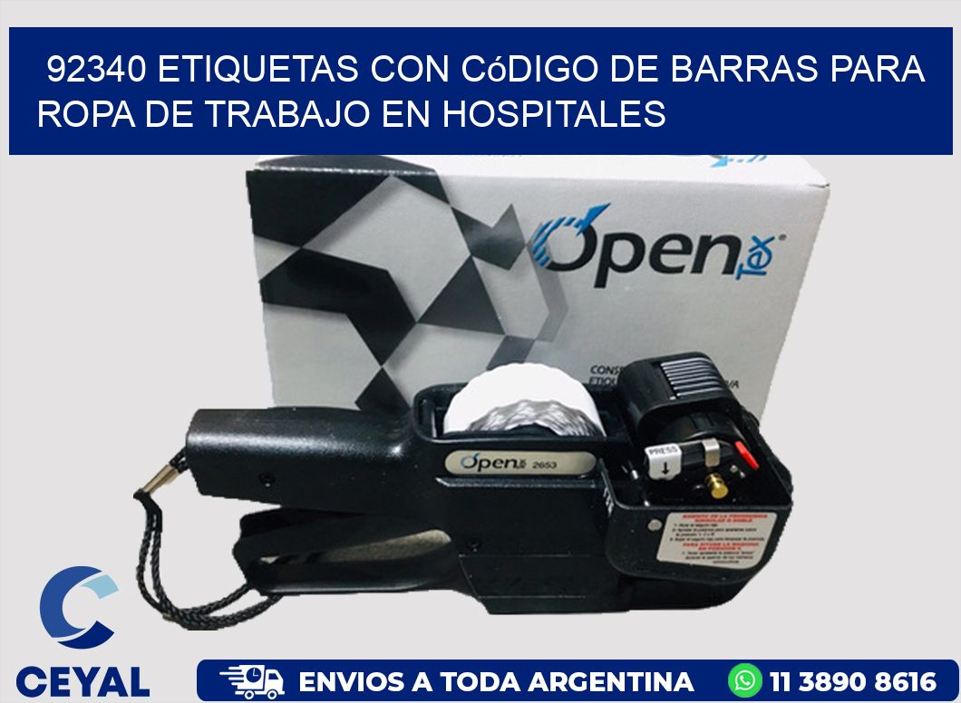 92340 Etiquetas con código de barras para ropa de trabajo en hospitales