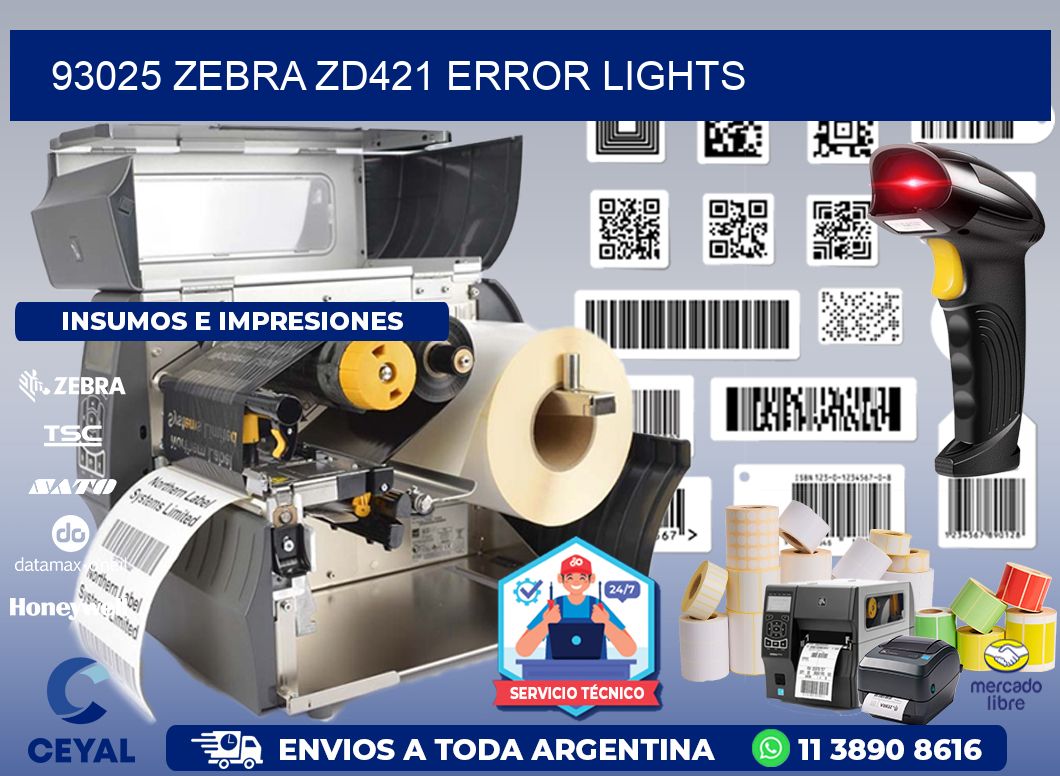 93025 Zebra ZD421 error lights