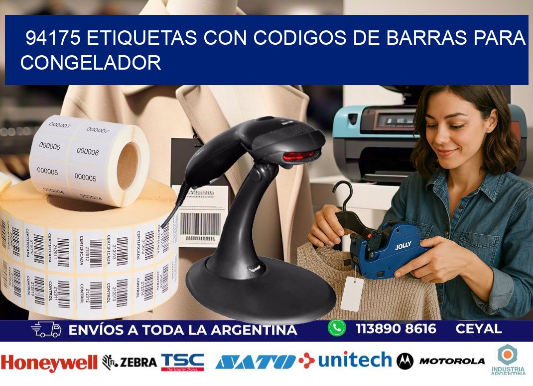 94175 Etiquetas con codigos de barras para congelador
