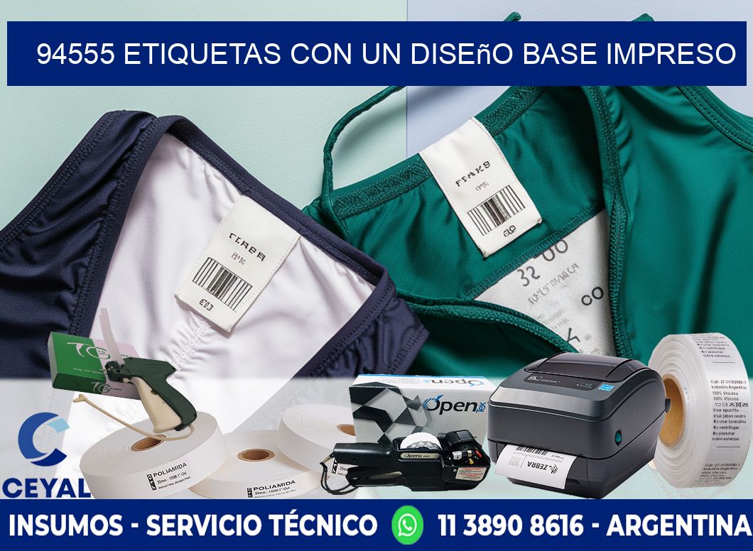 94555 etiquetas con un diseño base impreso