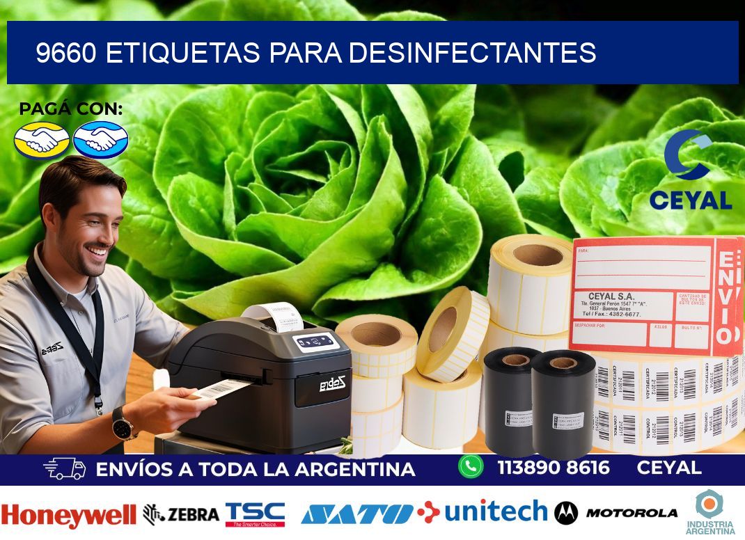 9660 Etiquetas para desinfectantes