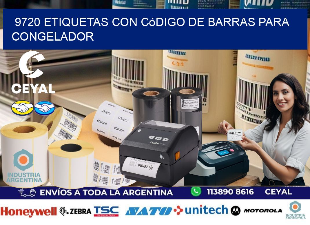 9720 Etiquetas con código de barras para congelador