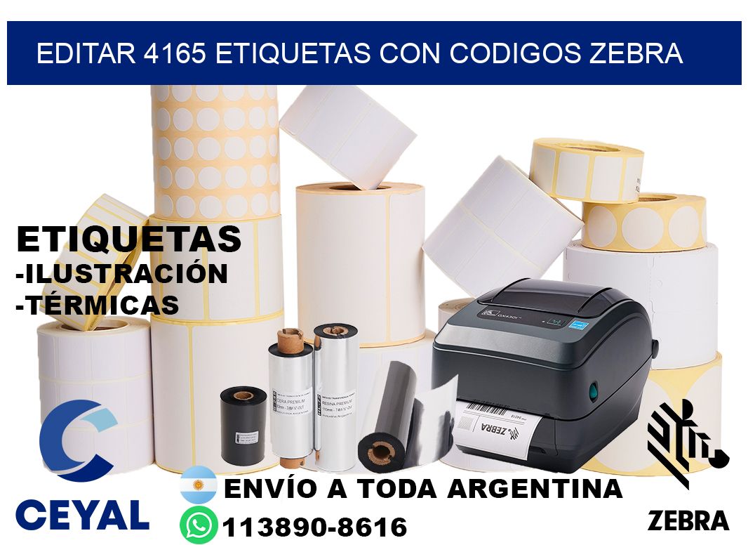 EDITAR 4165 ETIQUETAS CON CODIGOS ZEBRA