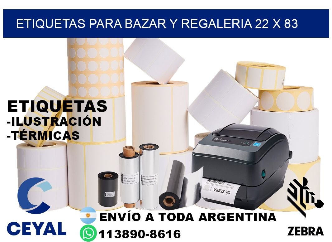 ETIQUETAS PARA BAZAR Y REGALERIA 22 x 83