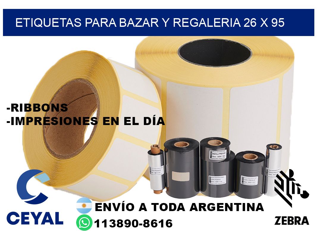 ETIQUETAS PARA BAZAR Y REGALERIA 26 x 95