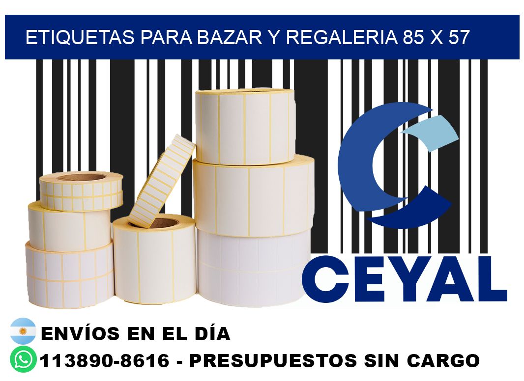 ETIQUETAS PARA BAZAR Y REGALERIA 85 x 57