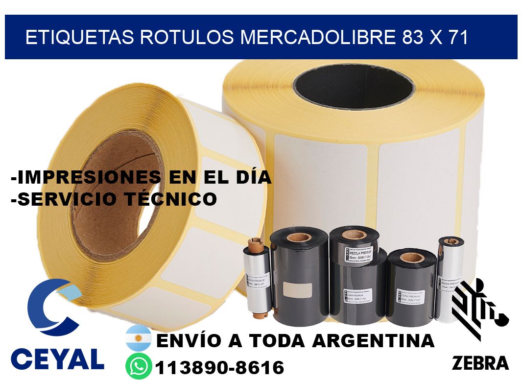 ETIQUETAS ROTULOS MERCADOLIBRE 83 x 71