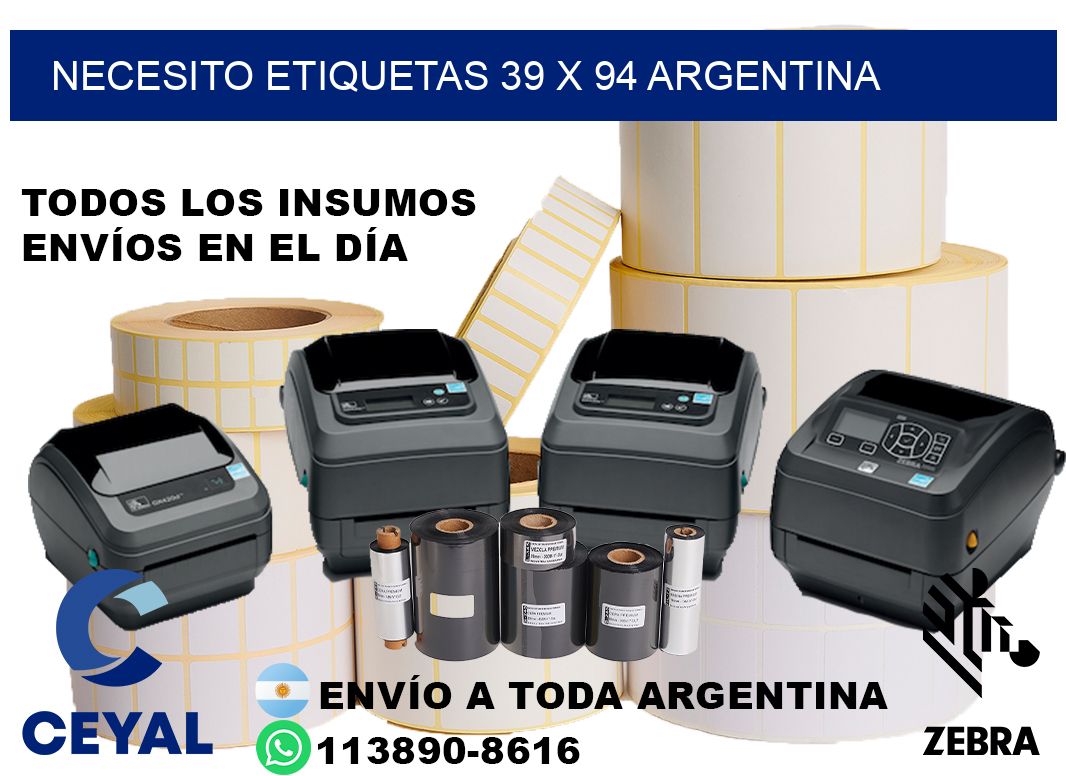 Necesito etiquetas 39 x 94 argentina