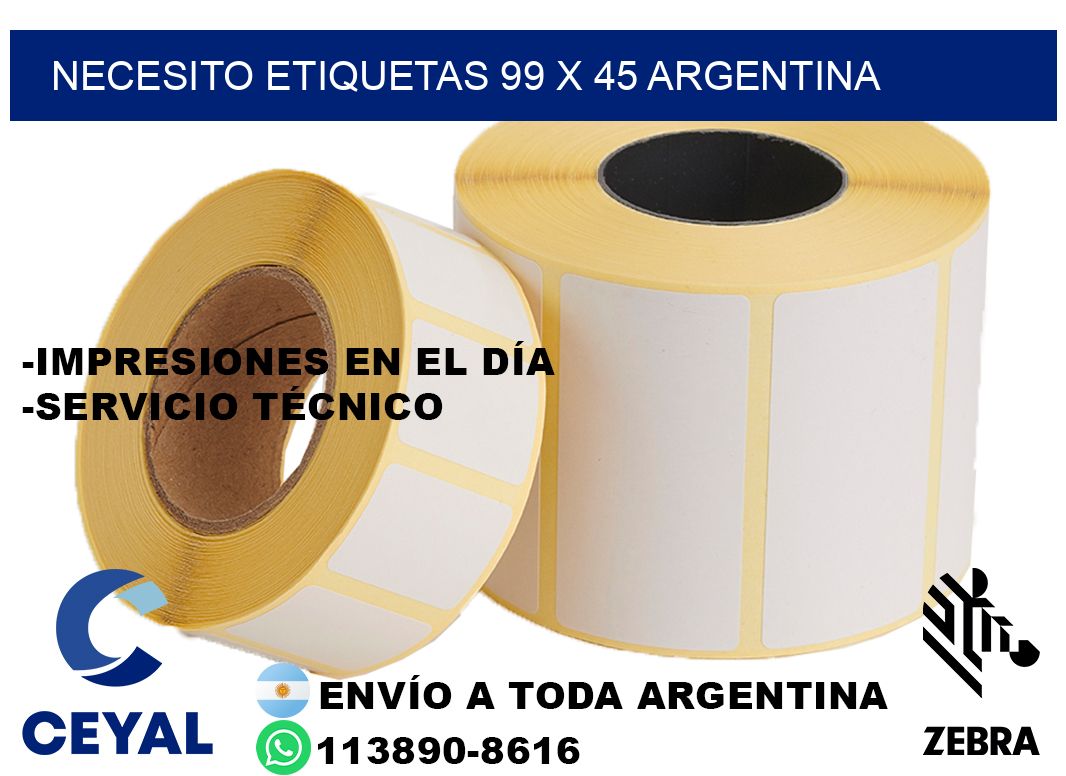 Necesito etiquetas 99 x 45 argentina