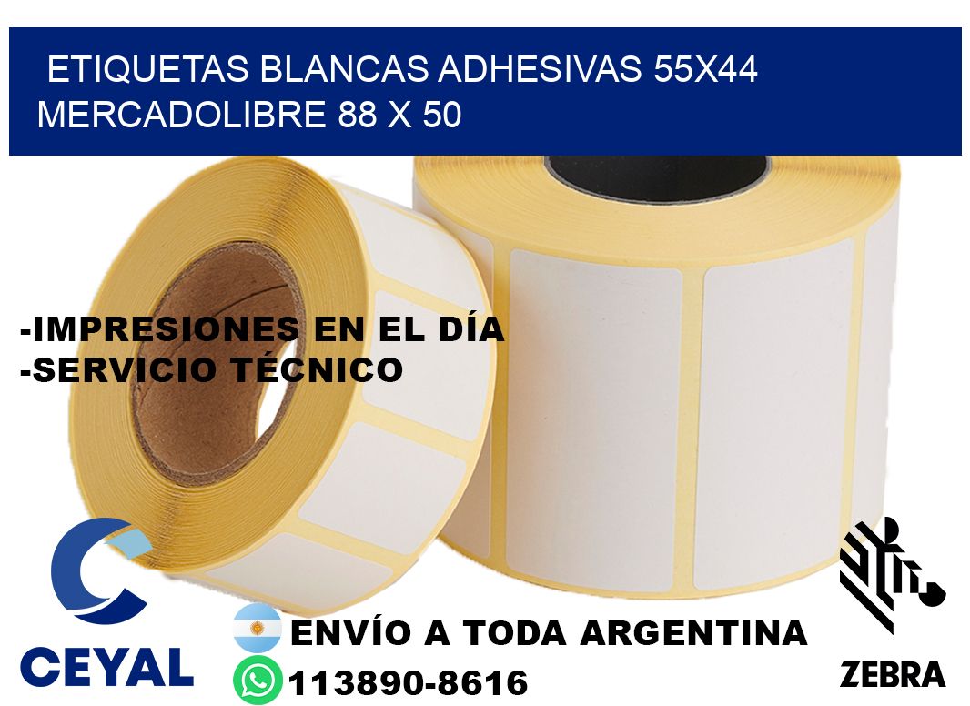 etiquetas blancas adhesivas 55x44 mercadolibre 88 x 50