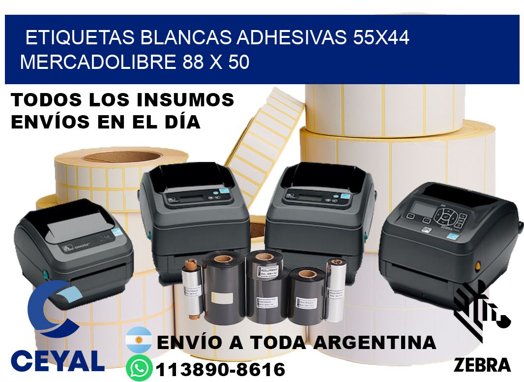 etiquetas blancas adhesivas 55x44 mercadolibre 88 x 50