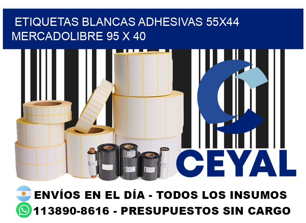 etiquetas blancas adhesivas 55x44 mercadolibre 95 x 40
