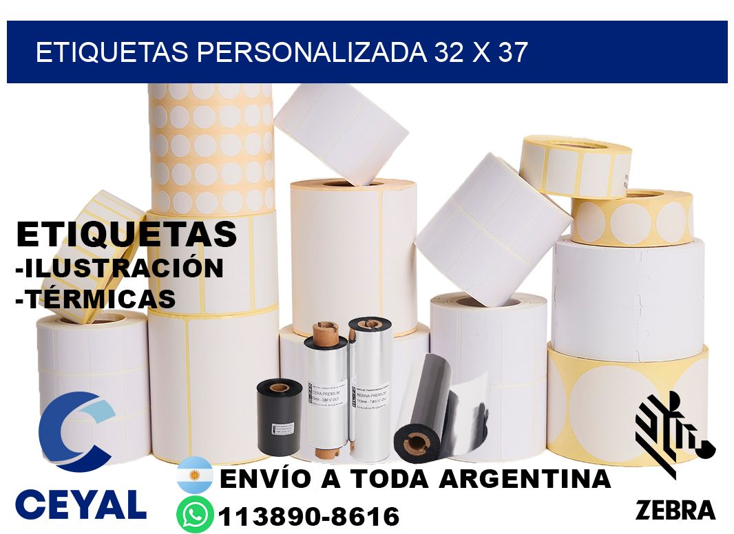 etiquetas personalizada 32 x 37