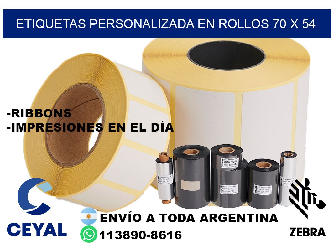 etiquetas personalizada en rollos 70 x 54