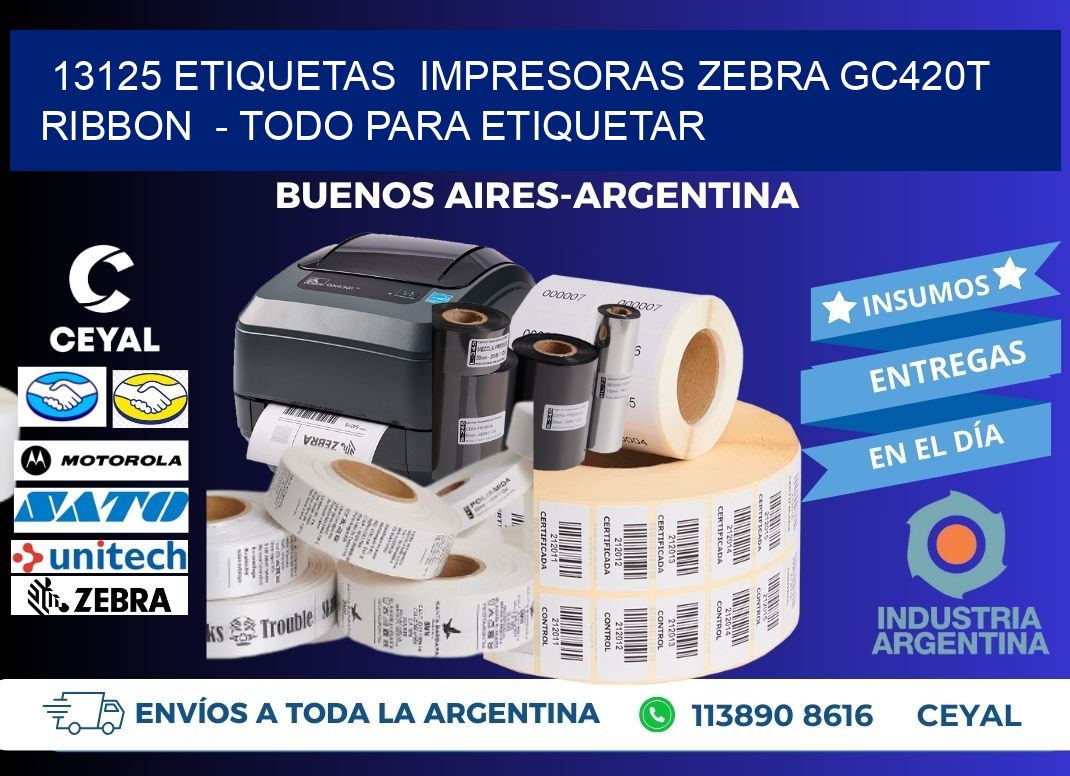 13125 etiquetas  impresoras zebra gc420t ribbon  - Todo para Etiquetar