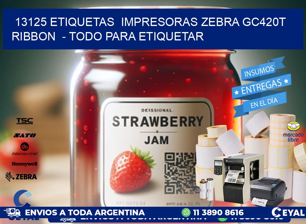 13125 etiquetas  impresoras zebra gc420t ribbon  - Todo para Etiquetar