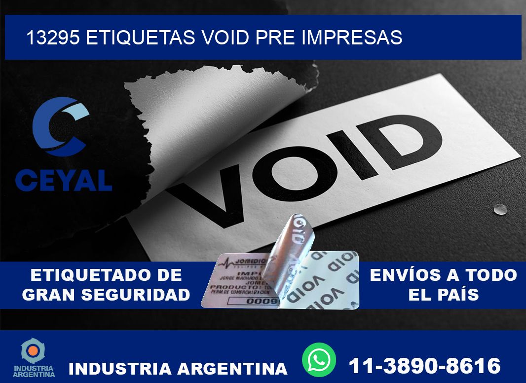 13295 etiquetas void pre impresas