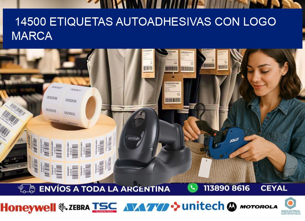 14500 etiquetas autoadhesivas con logo marca
