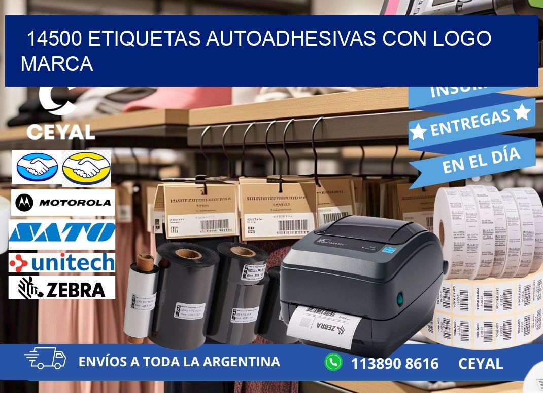 14500 etiquetas autoadhesivas con logo marca