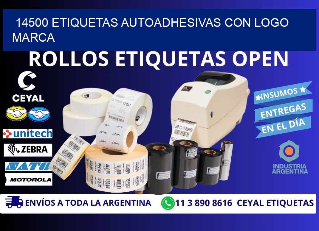 14500 etiquetas autoadhesivas con logo marca