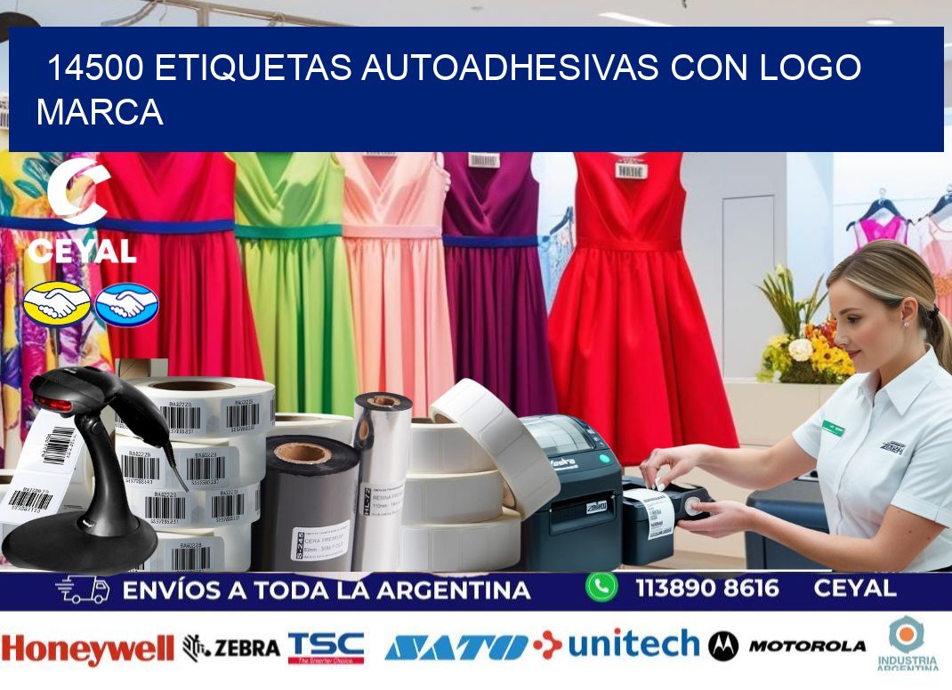 14500 etiquetas autoadhesivas con logo marca