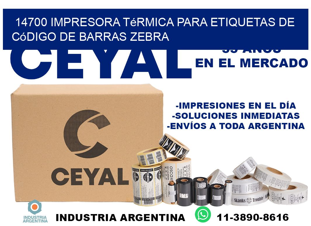 14700 impresora térmica para etiquetas de código de barras Zebra