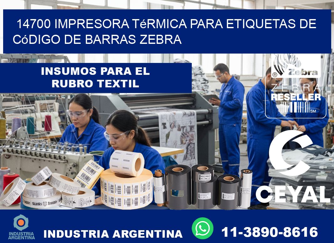 14700 impresora térmica para etiquetas de código de barras Zebra
