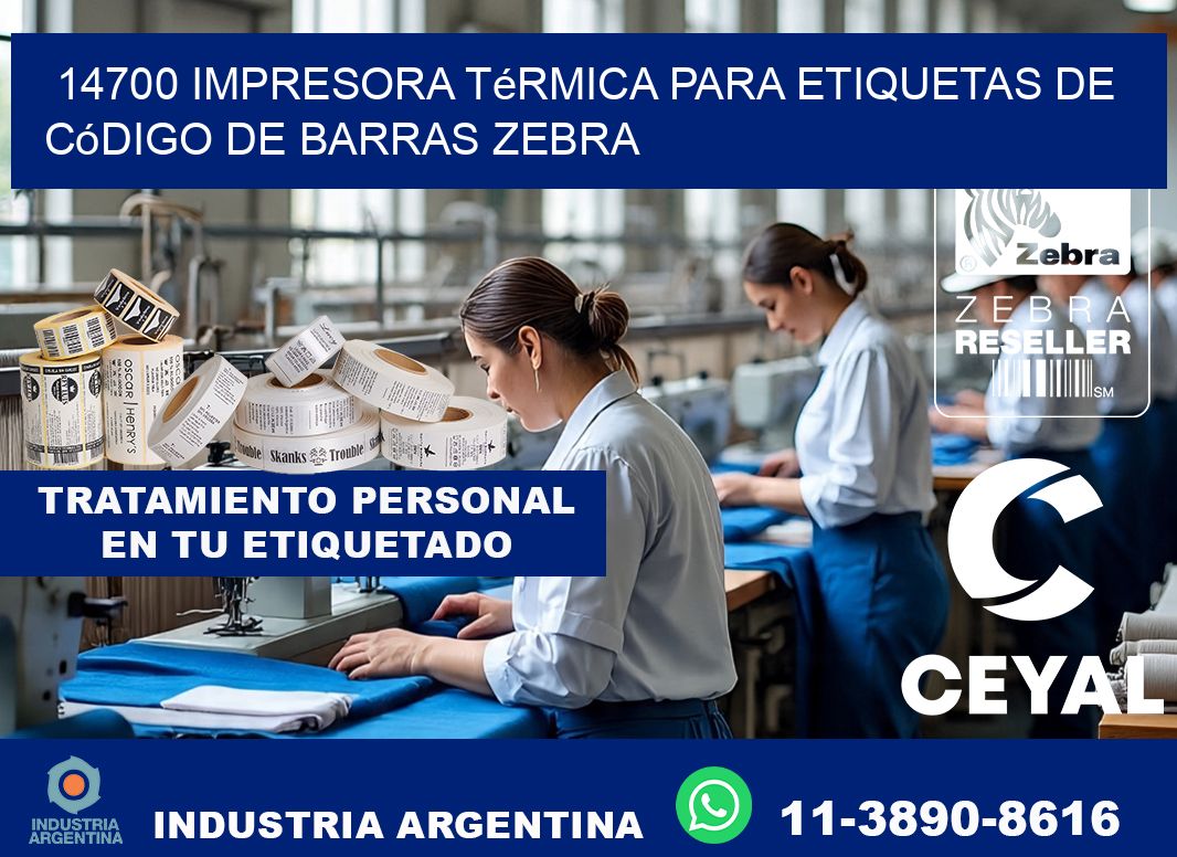 14700 impresora térmica para etiquetas de código de barras Zebra