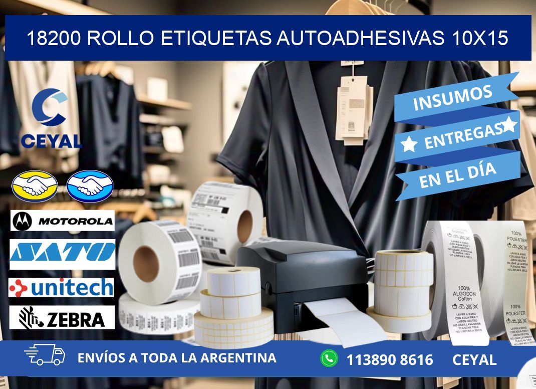 18200 Rollo Etiquetas autoadhesivas 10x15