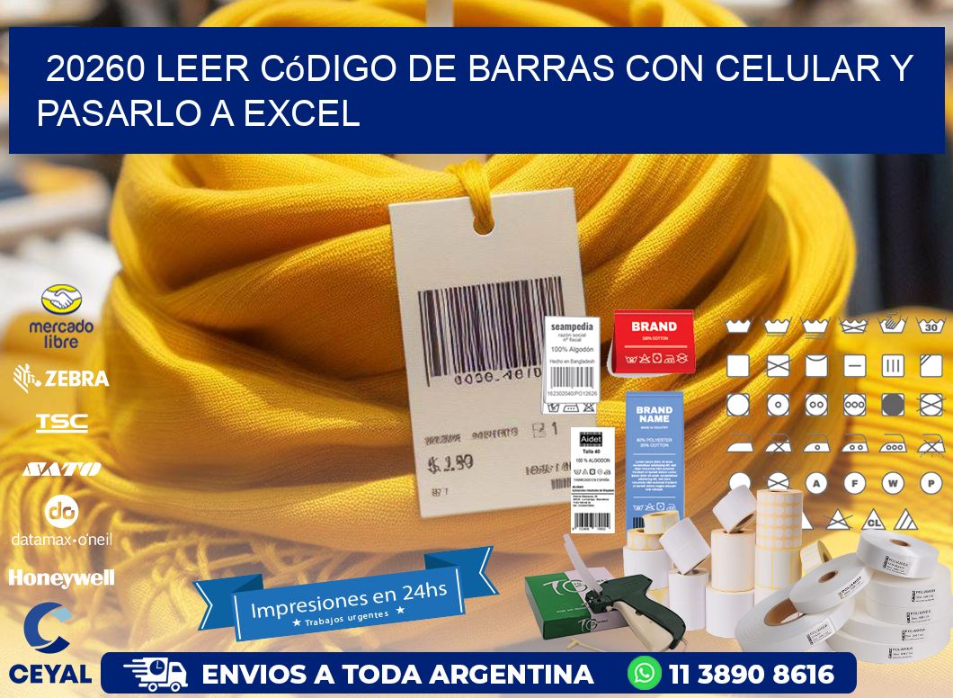 20260 Leer código de barras con celular y pasarlo a Excel
