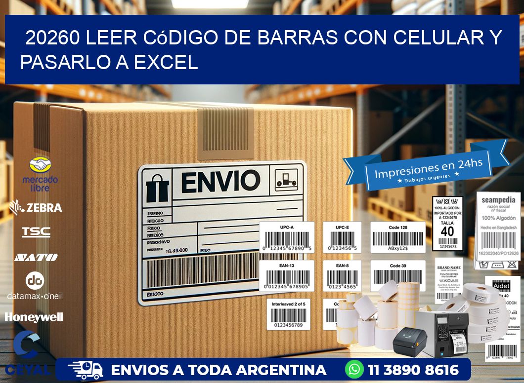 20260 Leer código de barras con celular y pasarlo a Excel