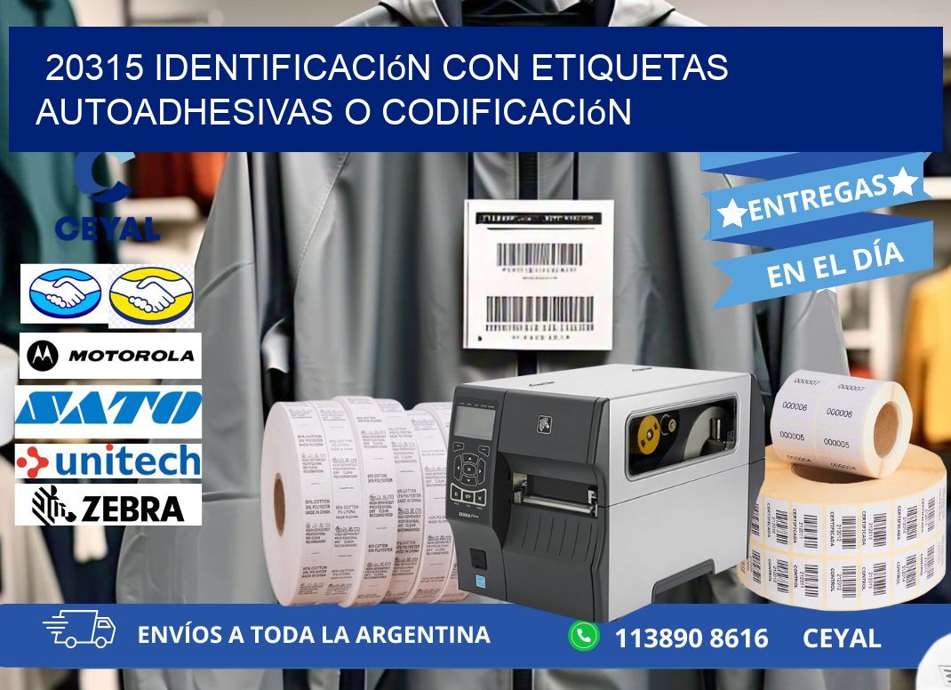 20315 identificación con etiquetas autoadhesivas o codificación