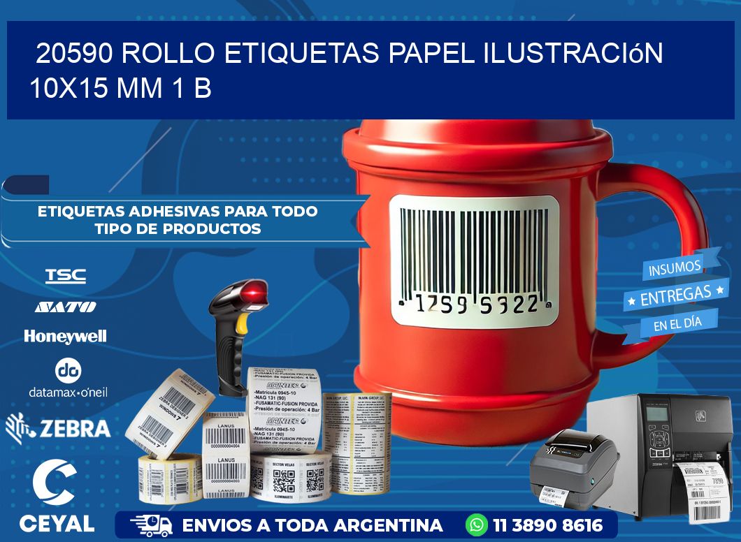 20590 Rollo Etiquetas Papel Ilustración 10x15 Mm 1 B