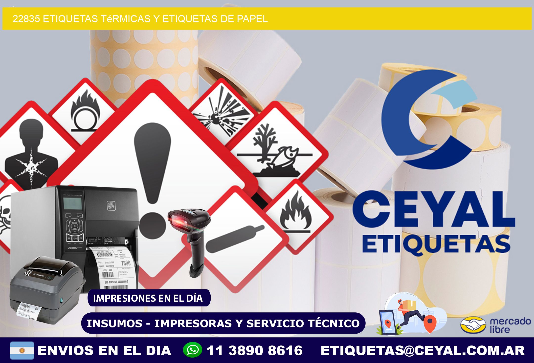 22835 etiquetas térmicas y etiquetas de papel